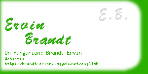 ervin brandt business card